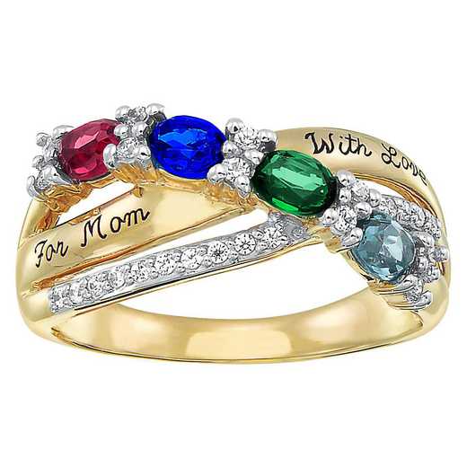 Mother’s Oval-Shaped Gemstone Ring with 3-5 Stones: Cascade